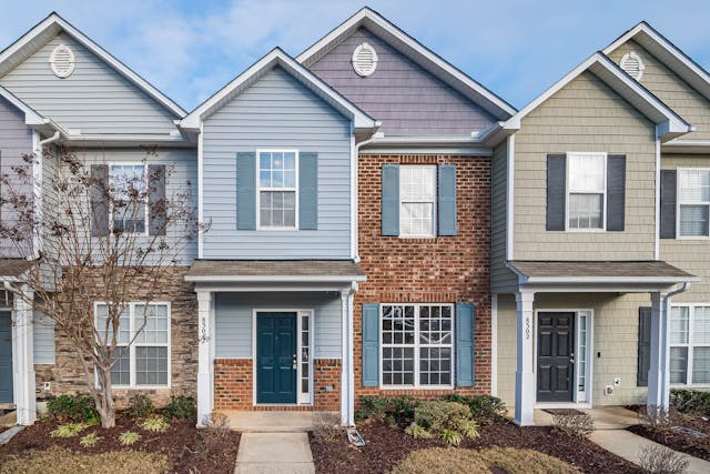duplexes with blue sky 