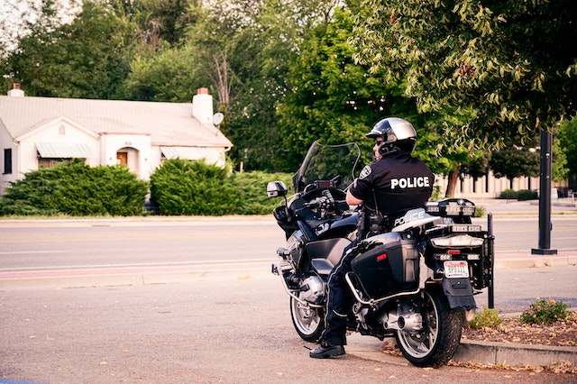 police person on motorcycle